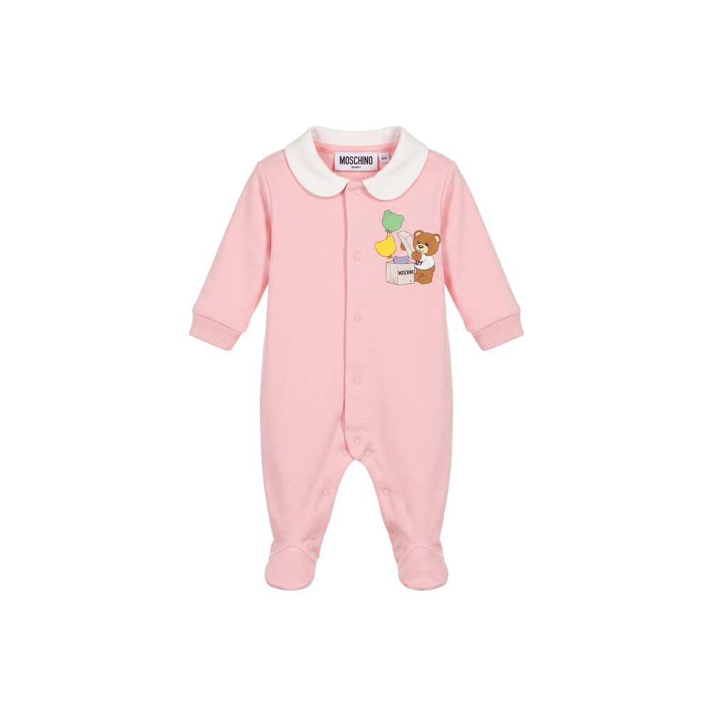 MOSCHINO Tutina rosa neonata