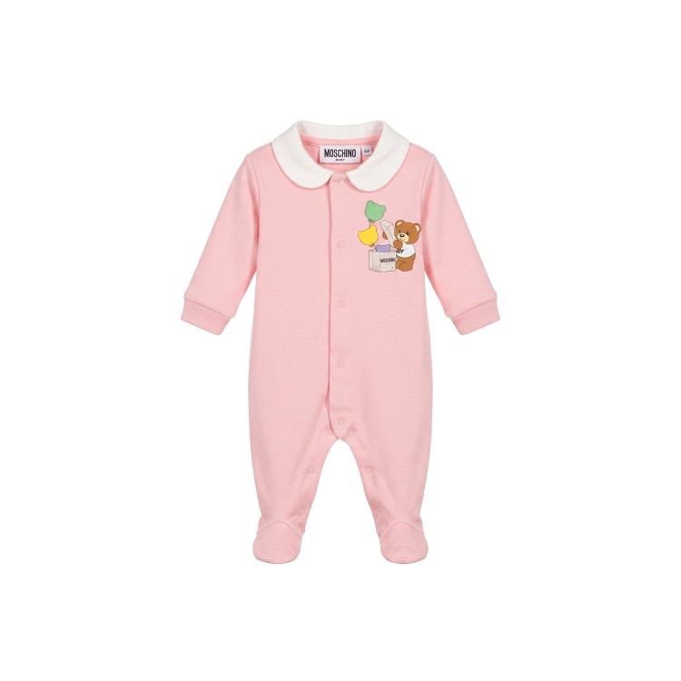 MOSCHINO Tutina rosa neonata