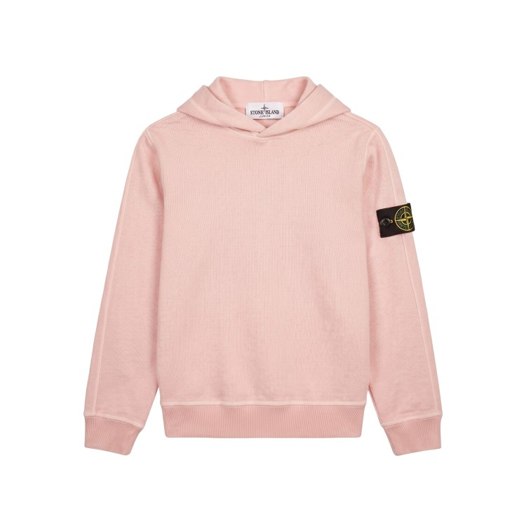 STONE ISLAND Felpa rosa antico con cappuccio Compass bambini