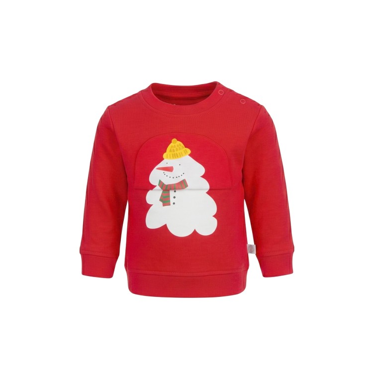 STELLA McCARTNEY Felpa rossa con stampa natalizia neonati