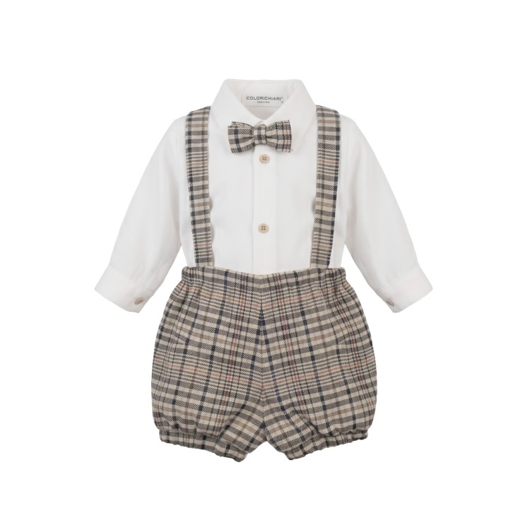 COLORI CHIARI Completo beige bianco e beige neonato