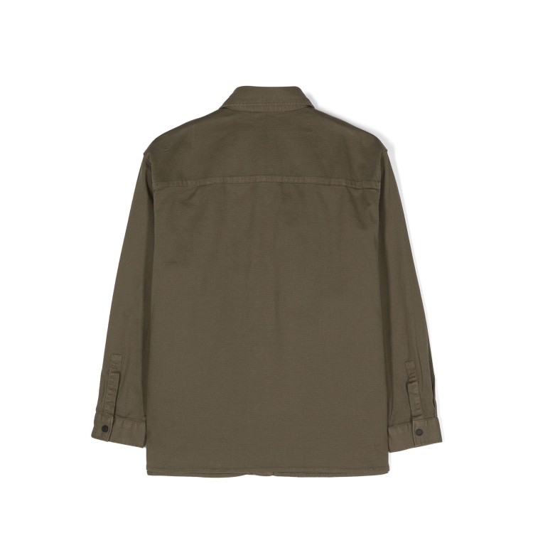 DONDUP Camicia con tasconi in cotone verde bambino