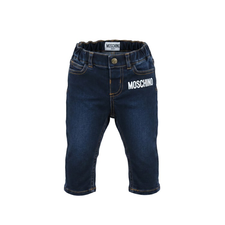MOSCHINO Pantalone jeans blu neonato