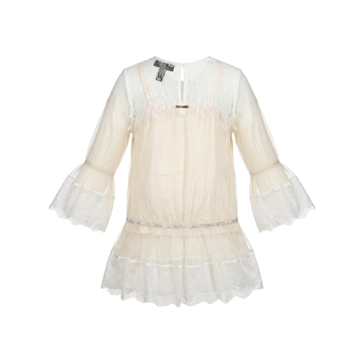 TWIN-SET Abito bianco panna bambina