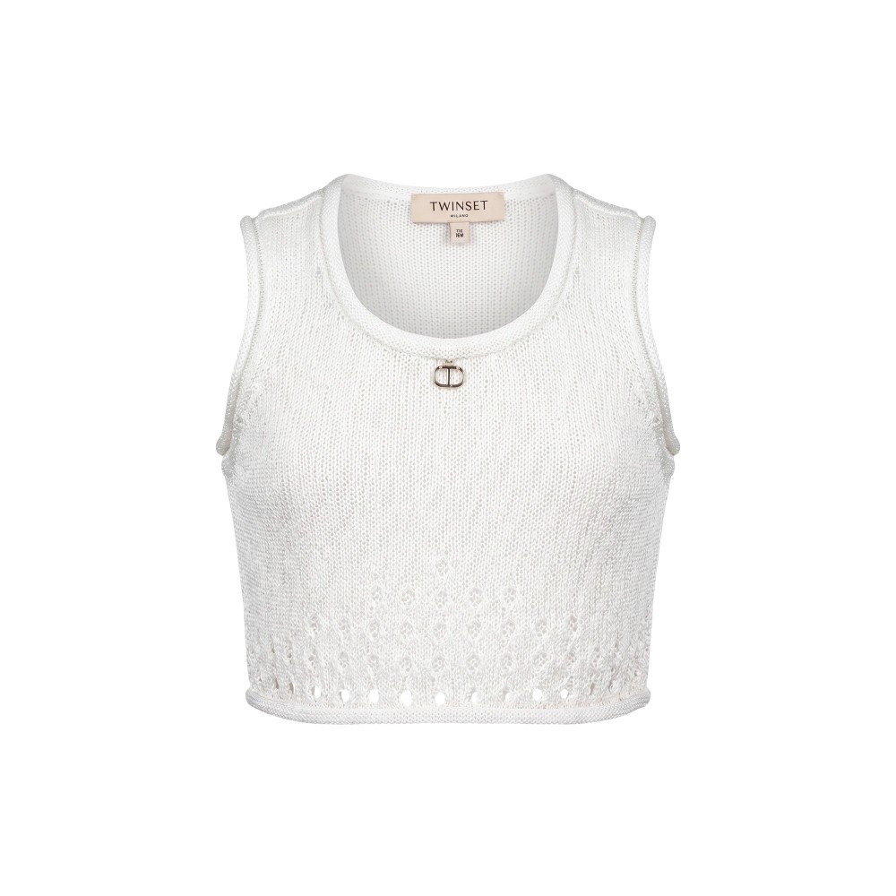 TWIN-SET Top bianco...