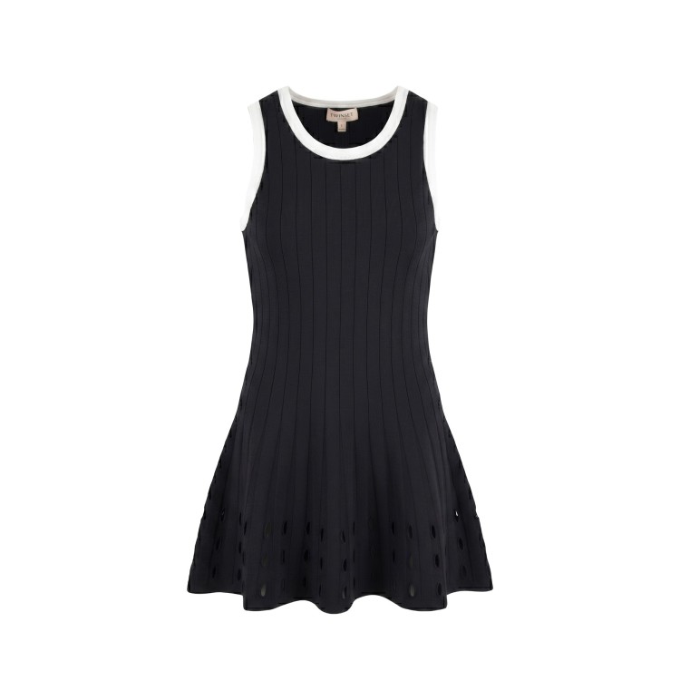 TWIN-SET Abito nero traforato bambina