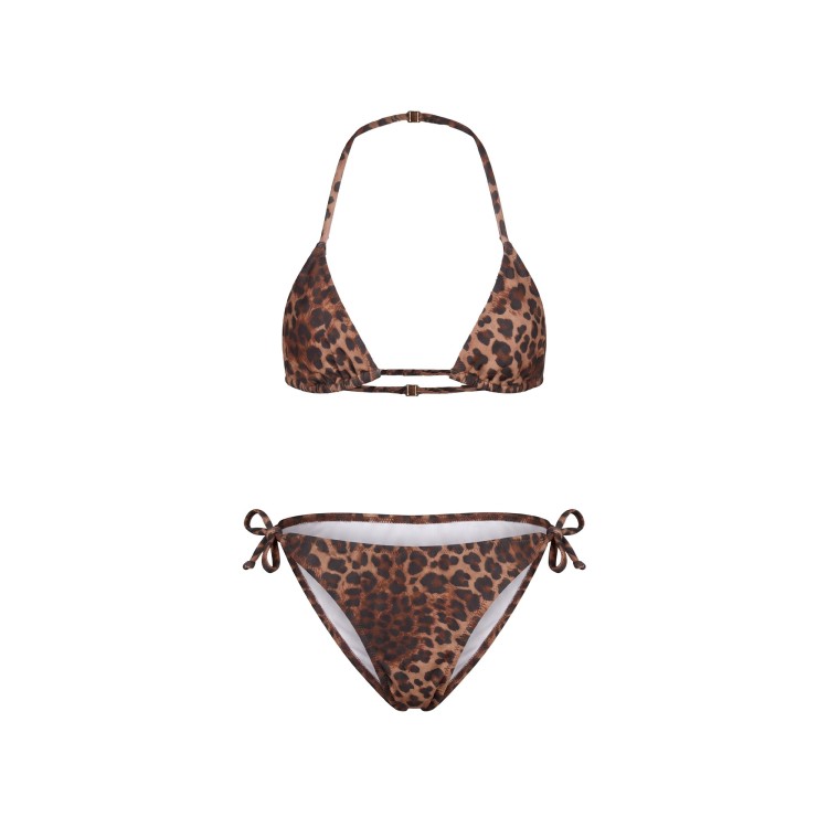 SAINT BARTH Bikini leopardato suede bambina