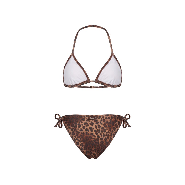 SAINT BARTH Bikini leopardato suede bambina