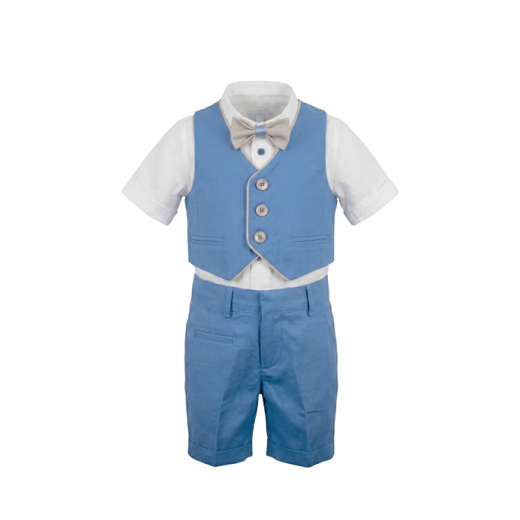 BABY A  Completo elegante celeste per cerimonia neonato