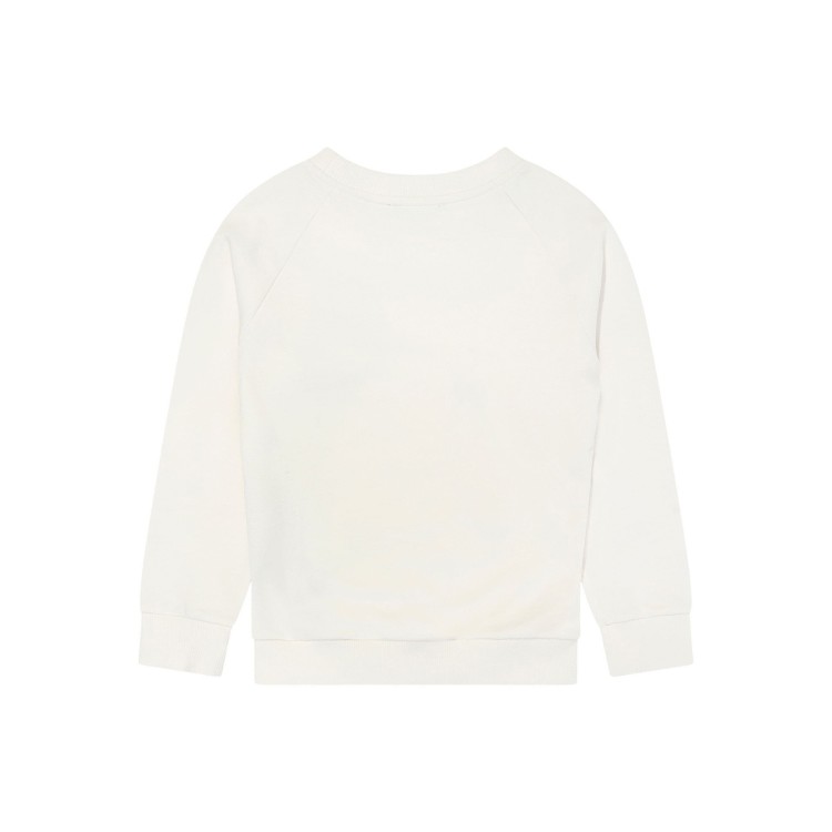 BALMAIN Felpa bianca con stampa oro frontale per bambina