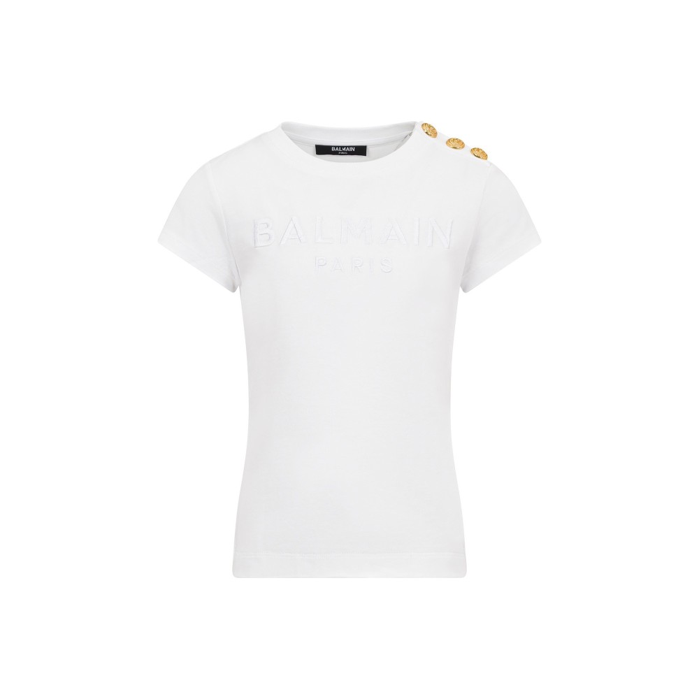 BALMAIN T-shirt bianca logo...