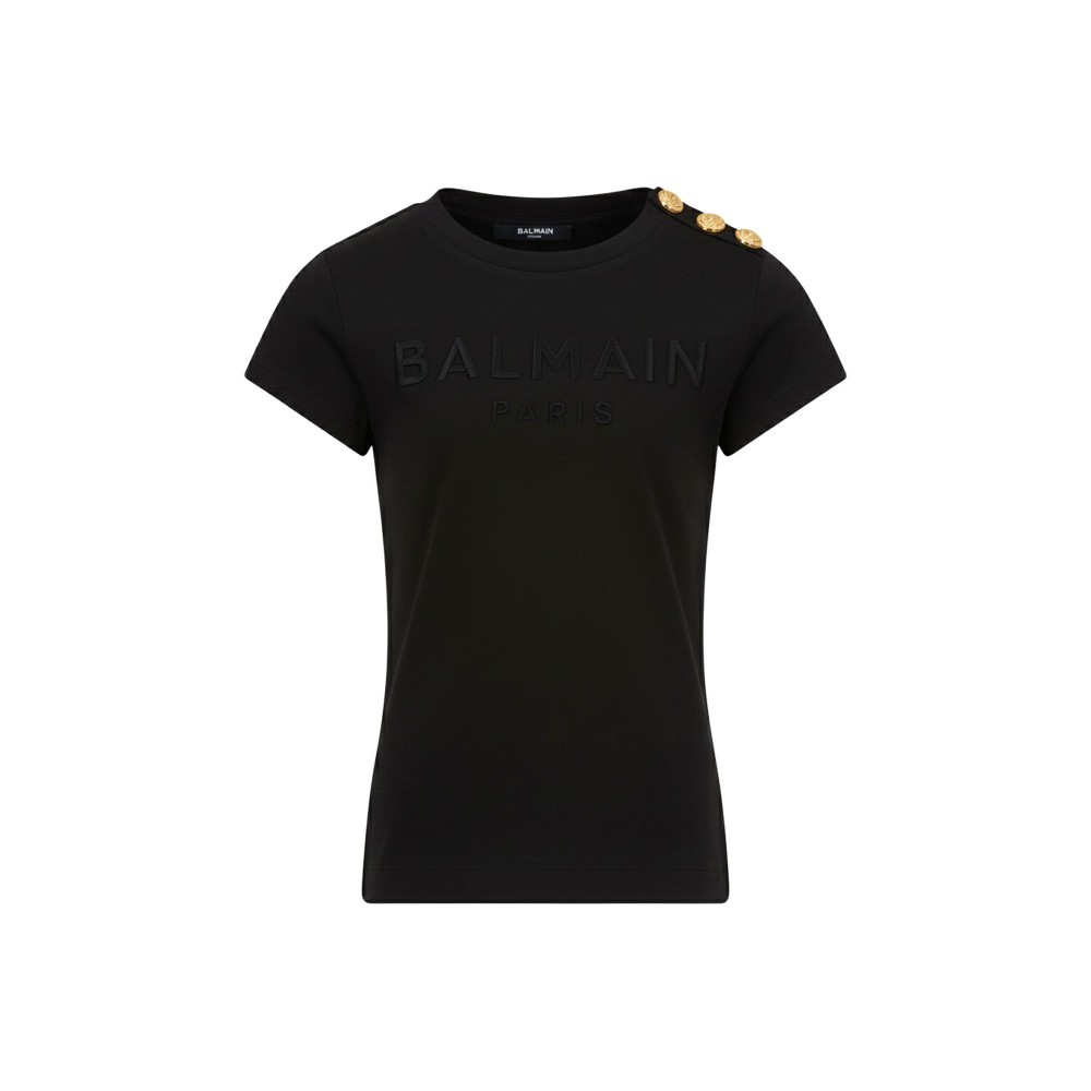 BALMAIN T-shirt nera logo...