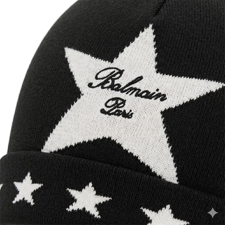 BALMAIN Cappello in lana vergine nero bambina