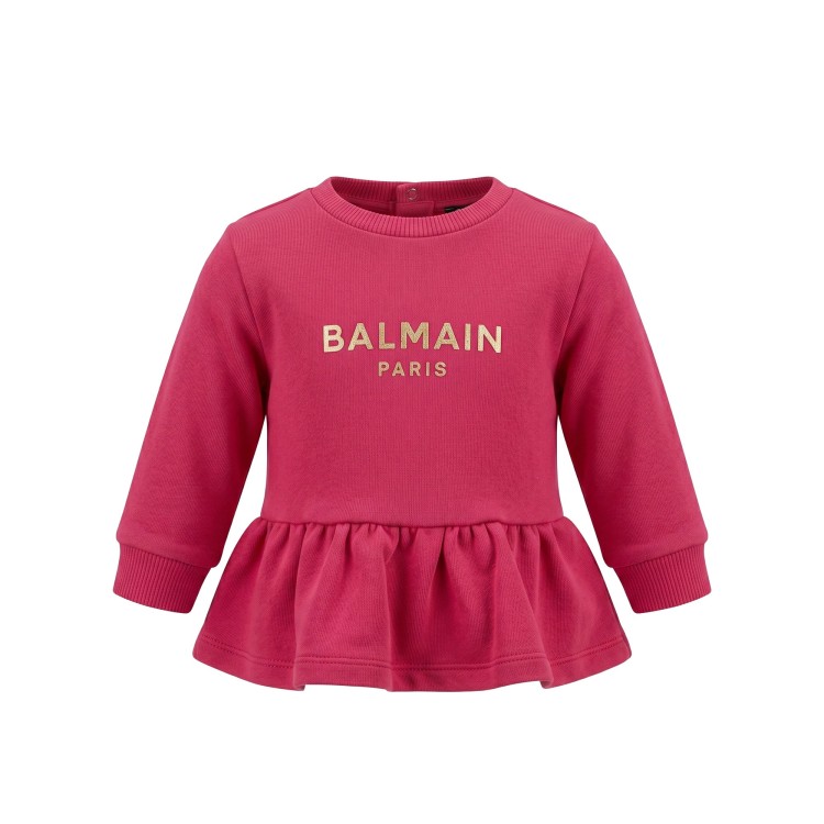 BALMAIN Felpa rosa corallo neonata