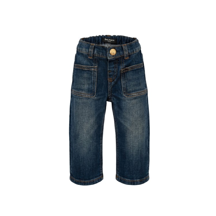 BALMAIN Pantalone jeans  blu per neonato