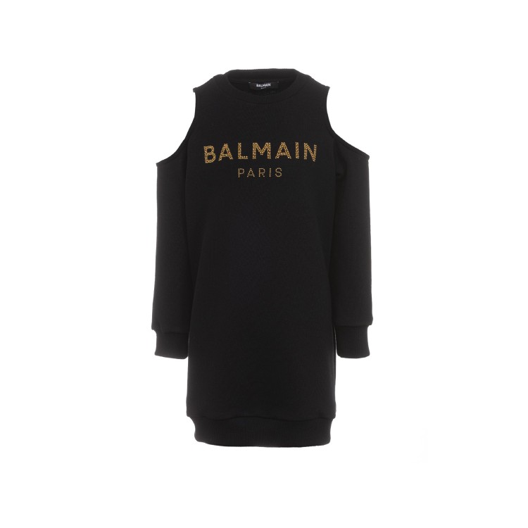 BALMAIN Abino nero in cotone bambina