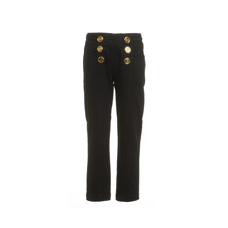 BALMAIN Pantalone nero con bottoni per bambina
