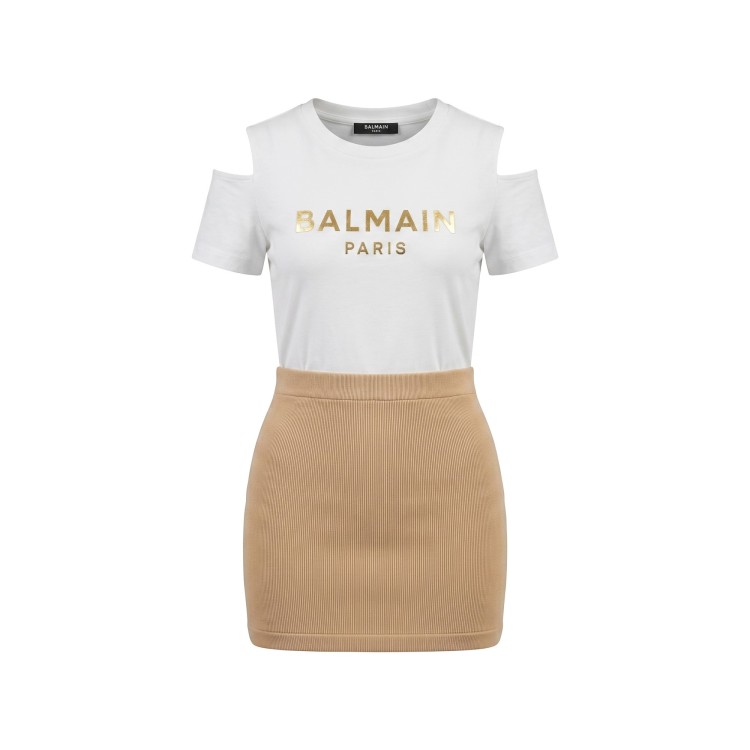 BALMAIN Abito bianco-beige bambina
