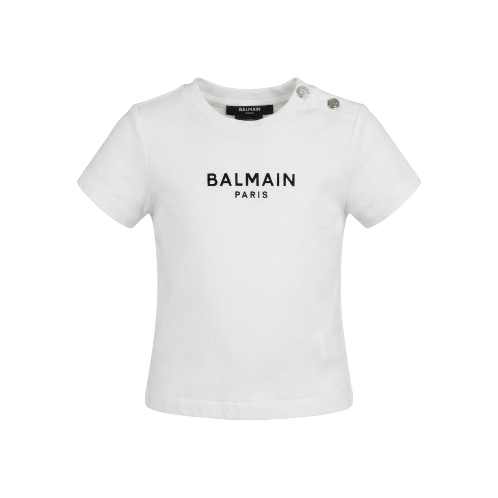 BALMAIN T-shirt bianca neonato