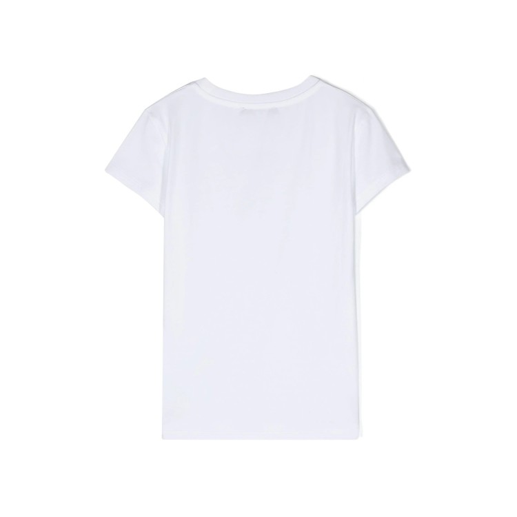 BALMAIN T-shirt con applicazione bianca bambino
