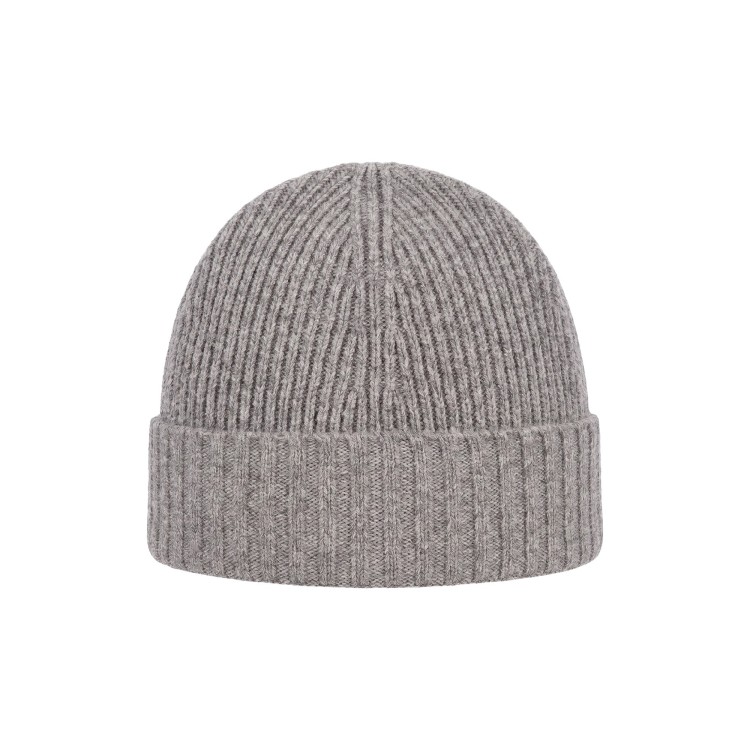 STONE ISLAND Cappello grigio a coste con logo bambini