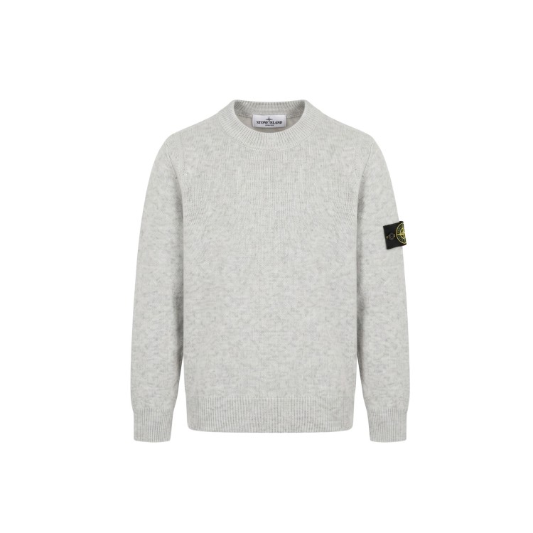 STONE ISLAND Maglione grigio girocollo bambini