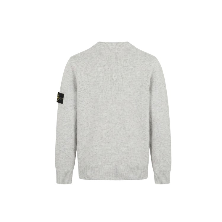 STONE ISLAND Maglione grigio girocollo bambini