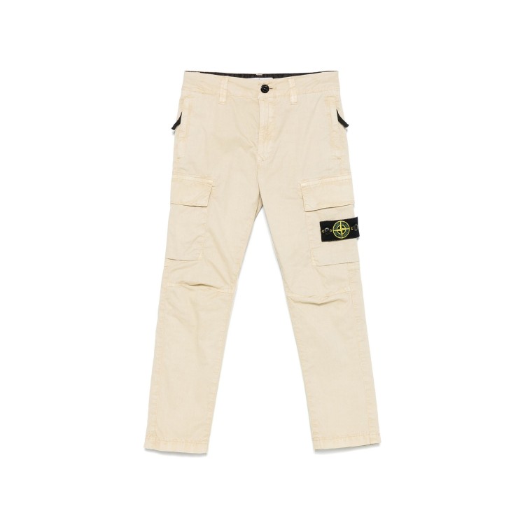 STONE ISLAND Pantaloni cargo sabbia bambino