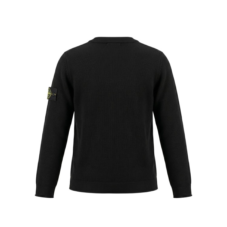 STONE ISLAND Maglia girocollo cotone organico nero bambino