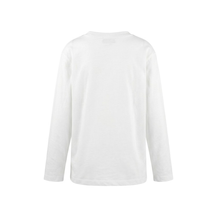 BARROW T-shirt bianca a maniche lunghe logo bambini