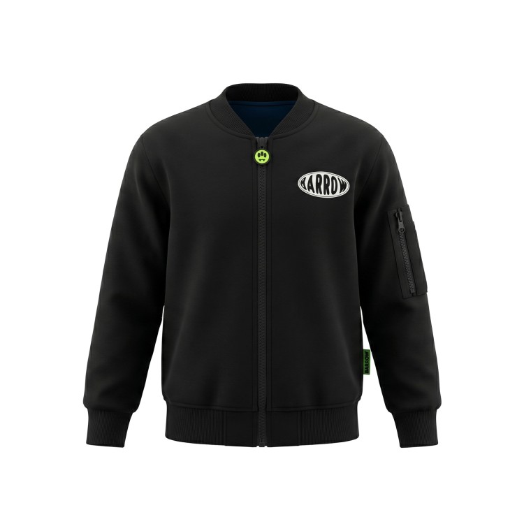 BARROW Bomber nero in felpa con logo bambini