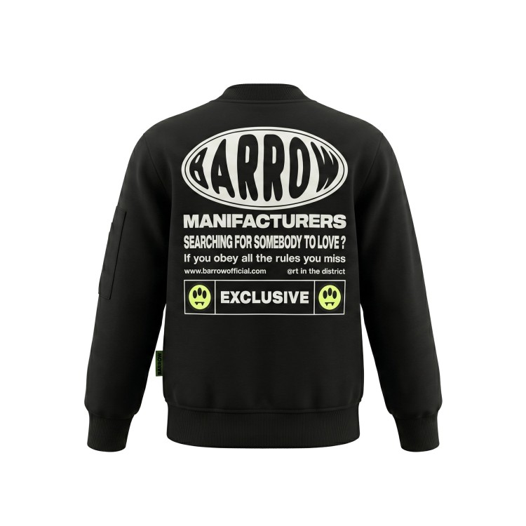 BARROW Bomber nero in felpa con logo bambini