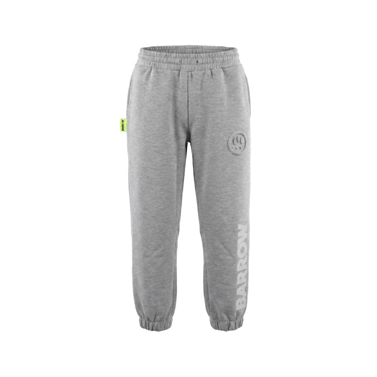 BARROW Pantaloni grigio melange con logo goffrato bambini