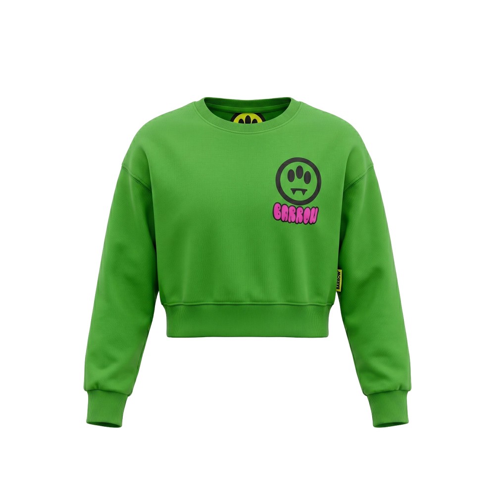 BARROW Felpa cropped verde...