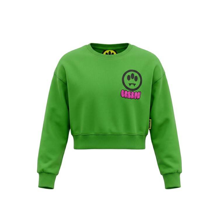 BARROW Felpa cropped verde ragazza