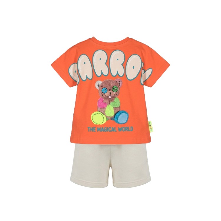 BARROW t-shirt cotone arancione neonato
