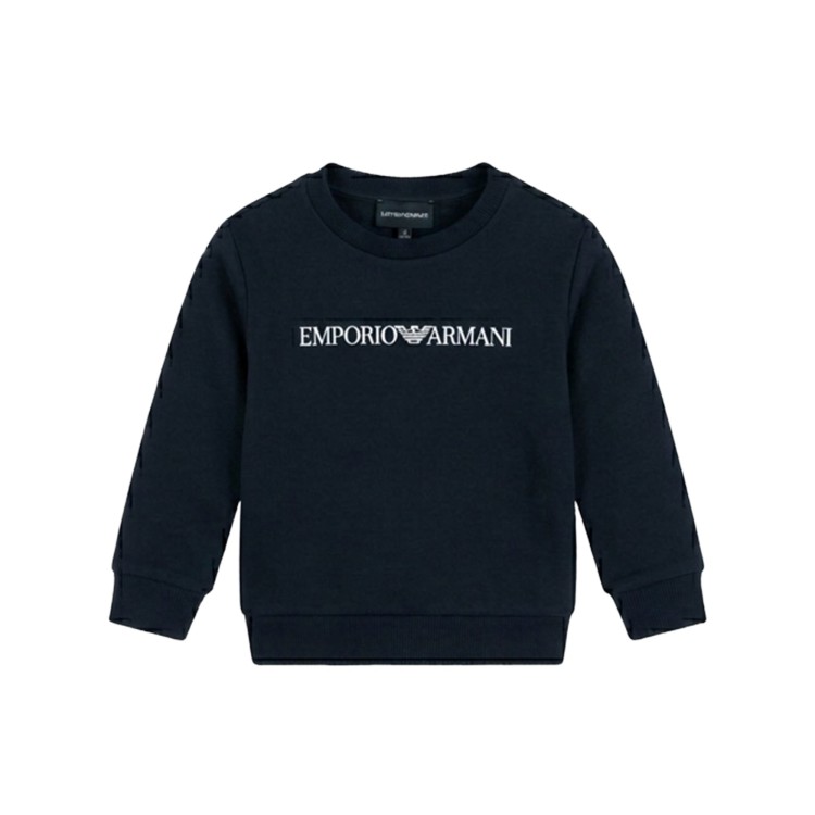 EMPORIO ARMANI Felpa girocollo blu neonato