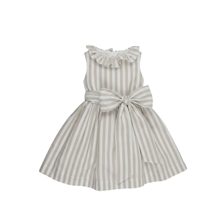 LITTLE BEAR Abito cotone beige bianco in bambina