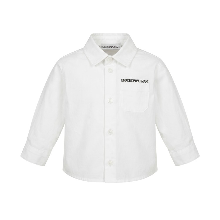 EMPORIO ARMANI Camicia bianca con logo neonato