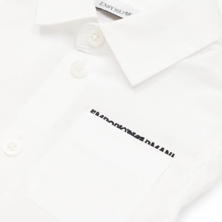EMPORIO ARMANI Camicia bianca con logo neonato