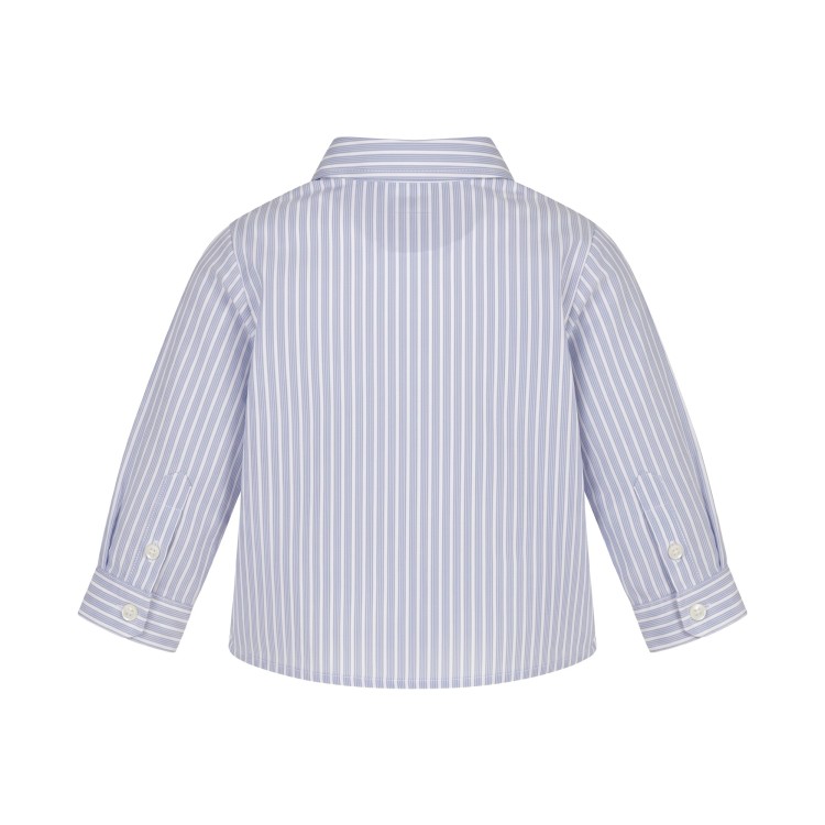 EMPORIO ARMANI Camicia a righe bianche e blu neonato