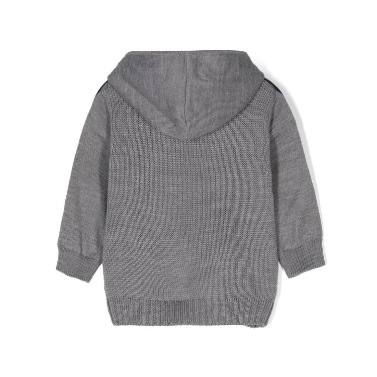 EMPORIO ARMANI Felpa grigia con cappuccio con logo neonato