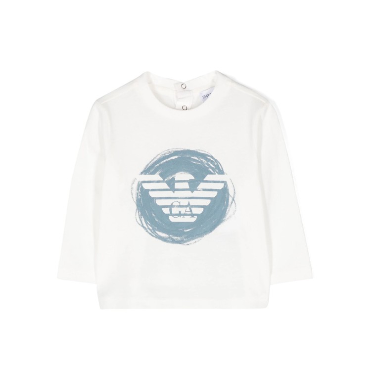 EMPORIO ARMANI T-shirt bianca con stampa neonato