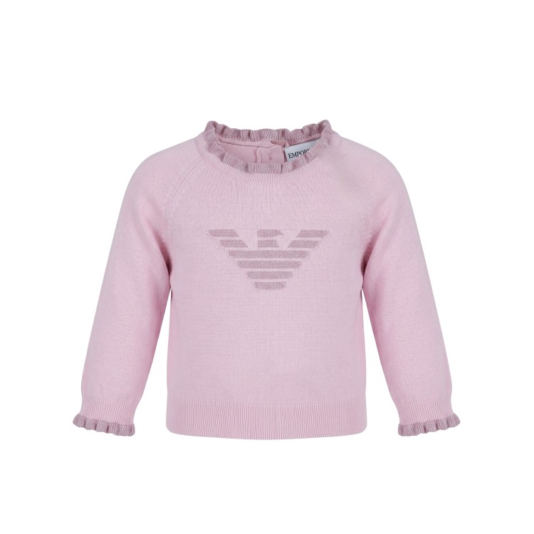 EMPORIO ARMANI Maglioncino in filo rosa per neonata