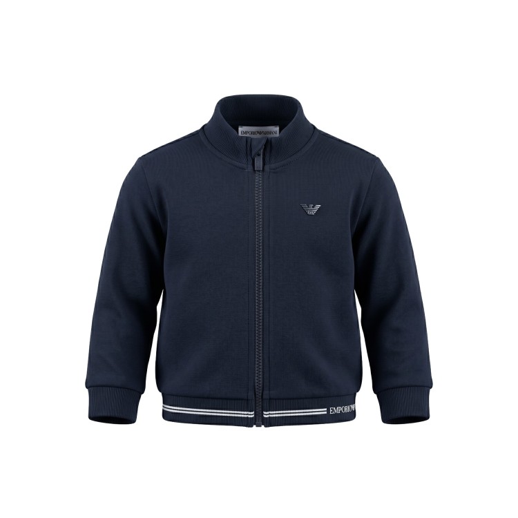 EMPORIO ARMANI Felpa con zip blu scuro neonato