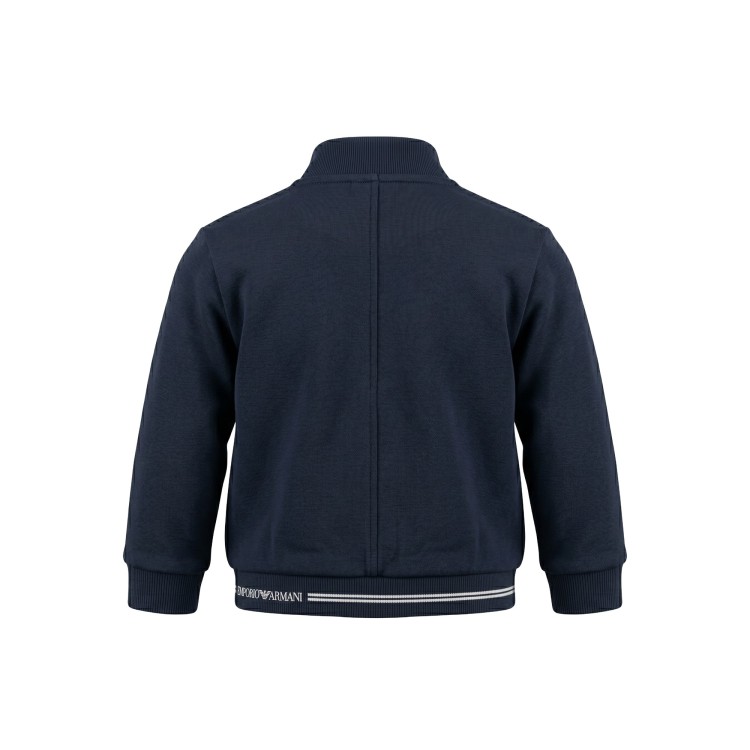 EMPORIO ARMANI Felpa con zip blu scuro neonato