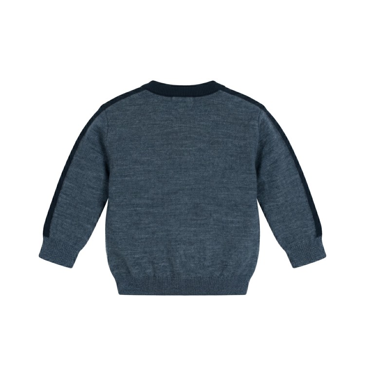 EMPORIO ARMANI Maglioncino in lana grigio blu neonato