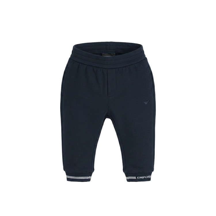 EMPORIO ARMANI Pantalone in felpa blu scuro per neonato