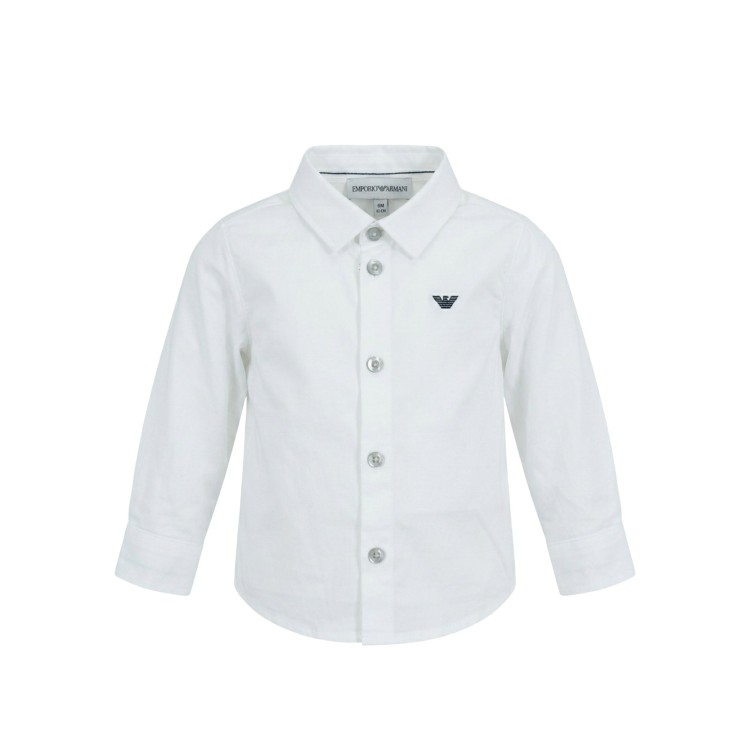 EMPORIO ARMANI Camicia contone bianca neonato