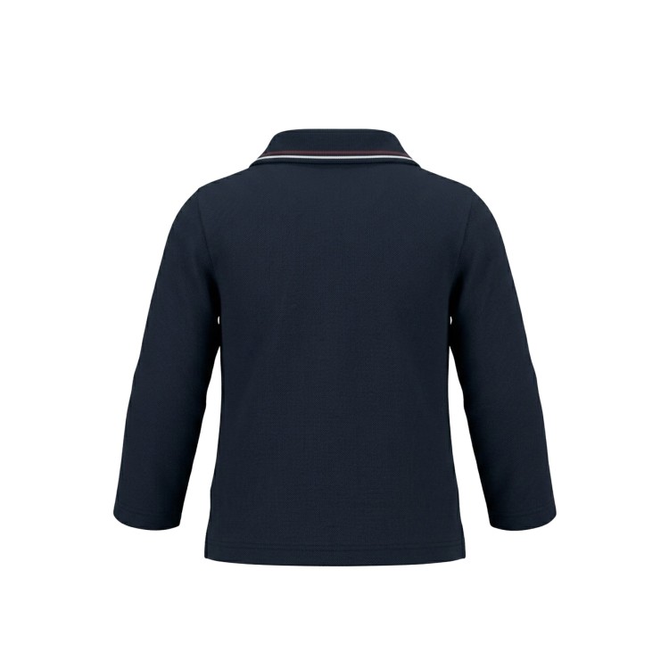 EMPORIO ARMANI Polo blu navy in piqué neonato